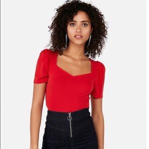 Express Puff Sleeve Sweetheart Top (M)